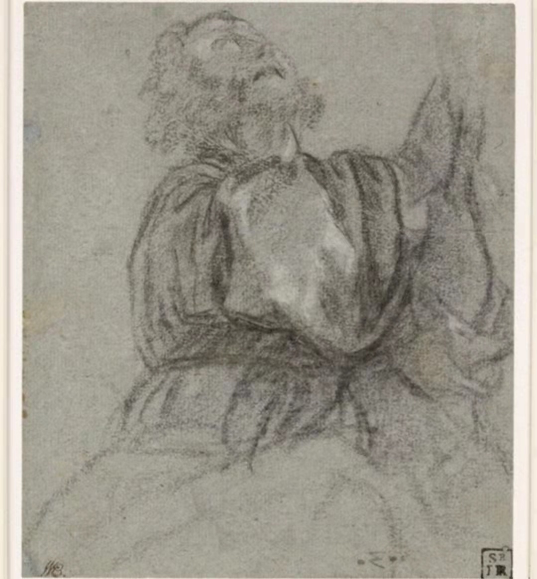 提香·韦切利奥，（简称提香约1488/90至1576年）的《着衣男子习作》（约1516年）