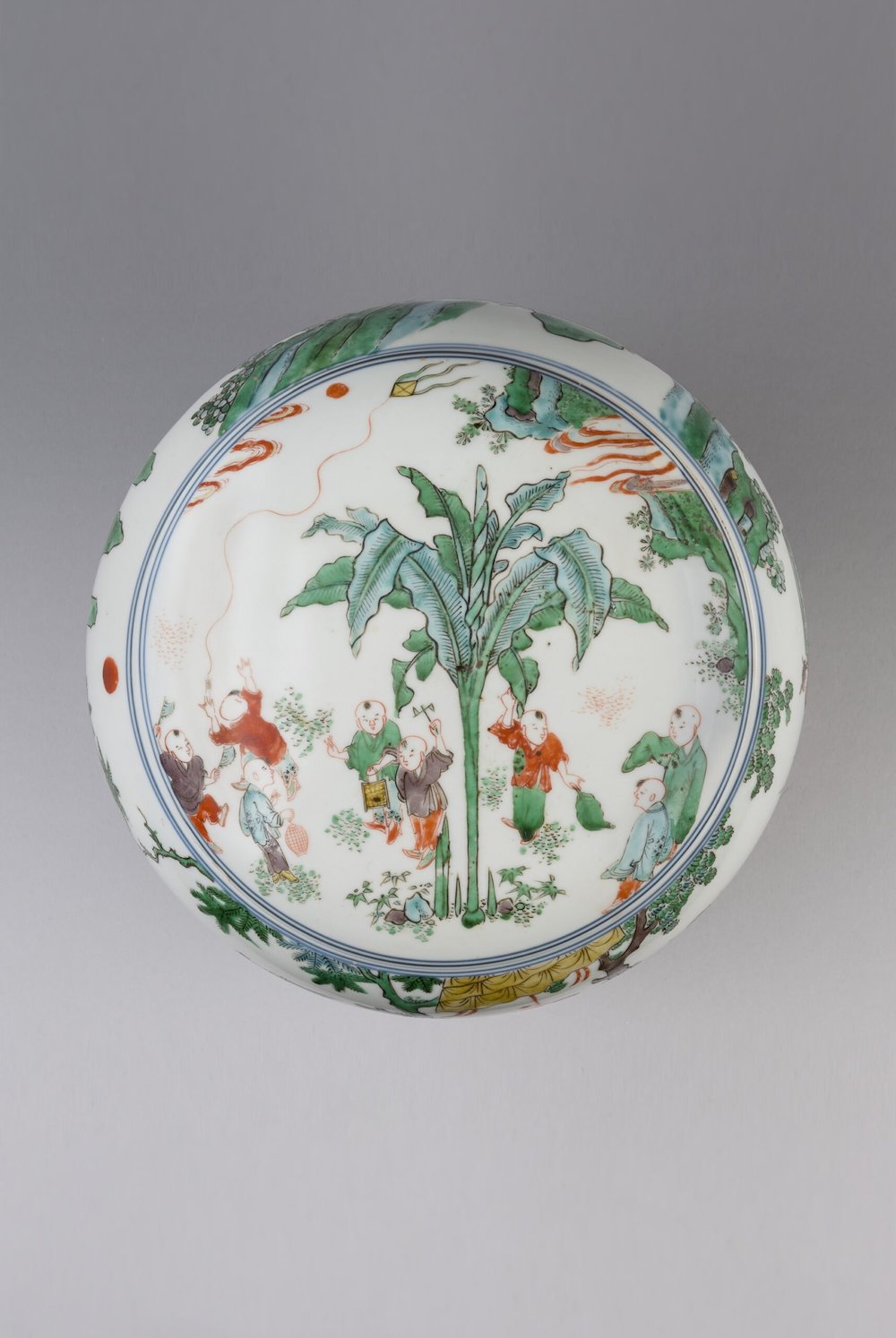 景德镇窑釉下彩绘瓷盖罐,明崇祯 迈克尔·巴特勒爵士藏品