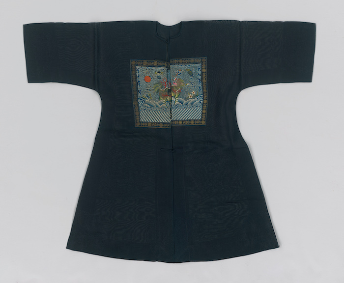 石青横罗麒麟补服