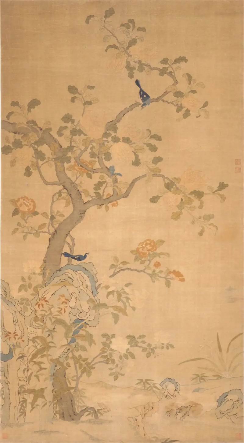 明 《缂丝佛手花鸟图》,庞维谨、庞增和、庞增祥 1952年捐赠