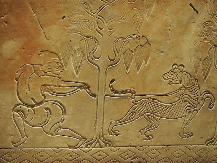 郑振铎先生在1956年捐赠的汉代人物画像砖（局部）