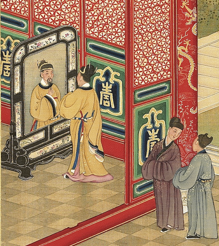 1721年左右的《唐玄宗照镜图》局部