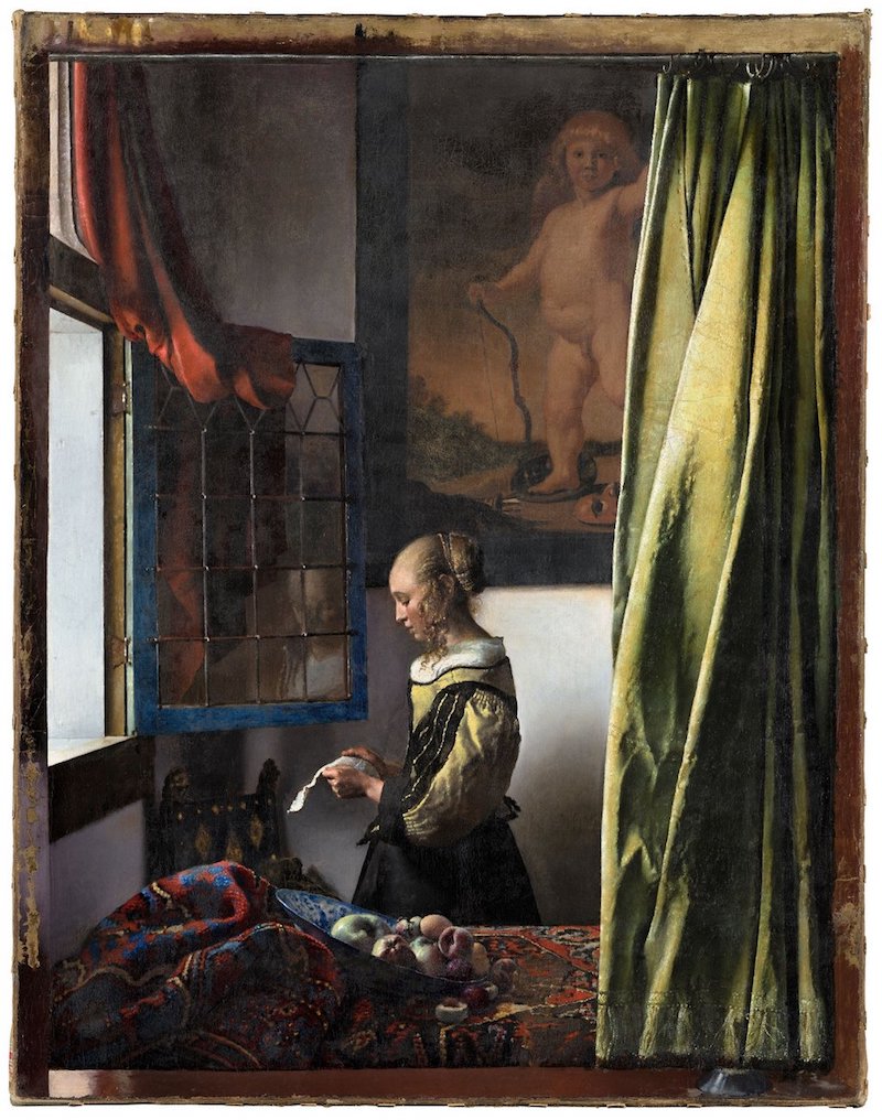 维米尔，《窗边读信的女孩》 （修复后，1657-1659)   © SKD