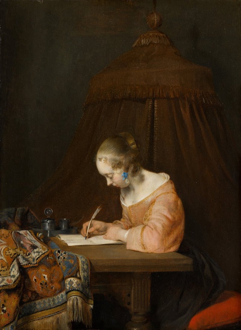 格拉尔德·特鲍赫，《写信的小姐》，约1655年，海牙莫里茨皇家美术馆藏