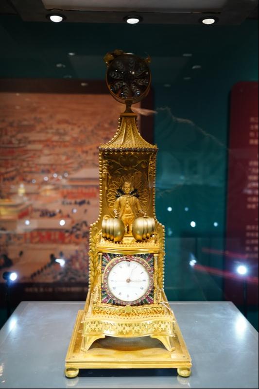 铜鎏金转花西洋童子打乐钟