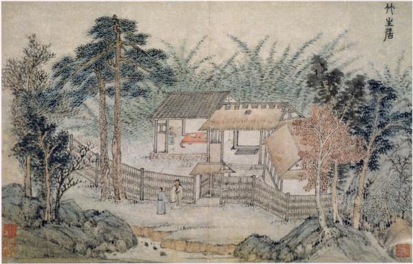 明 杜琼《南村别墅图》(其一)上海博物馆藏 (此图为编者所加)