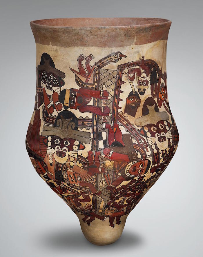 描绘神话场景的仪式鼓，纳斯卡文化，公元前200-600年