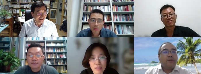 陕西师范大学沙武田教授(上左)、陕西师范大学李志军(上中)、中国社会科学院何利群(上右)、敦煌研究院张铭(下左)、西北大学王雪梅教授(下中)、中国人民大学的张雪松教授(下右)