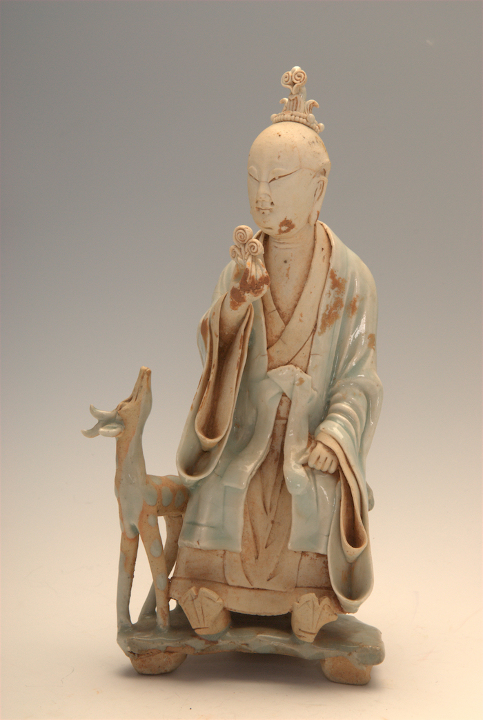景德镇窑青白釉塑像 南宋 德清县乾元砻糠山南宋咸淳四年(1268)吴奥墓出土 德清县博物馆藏