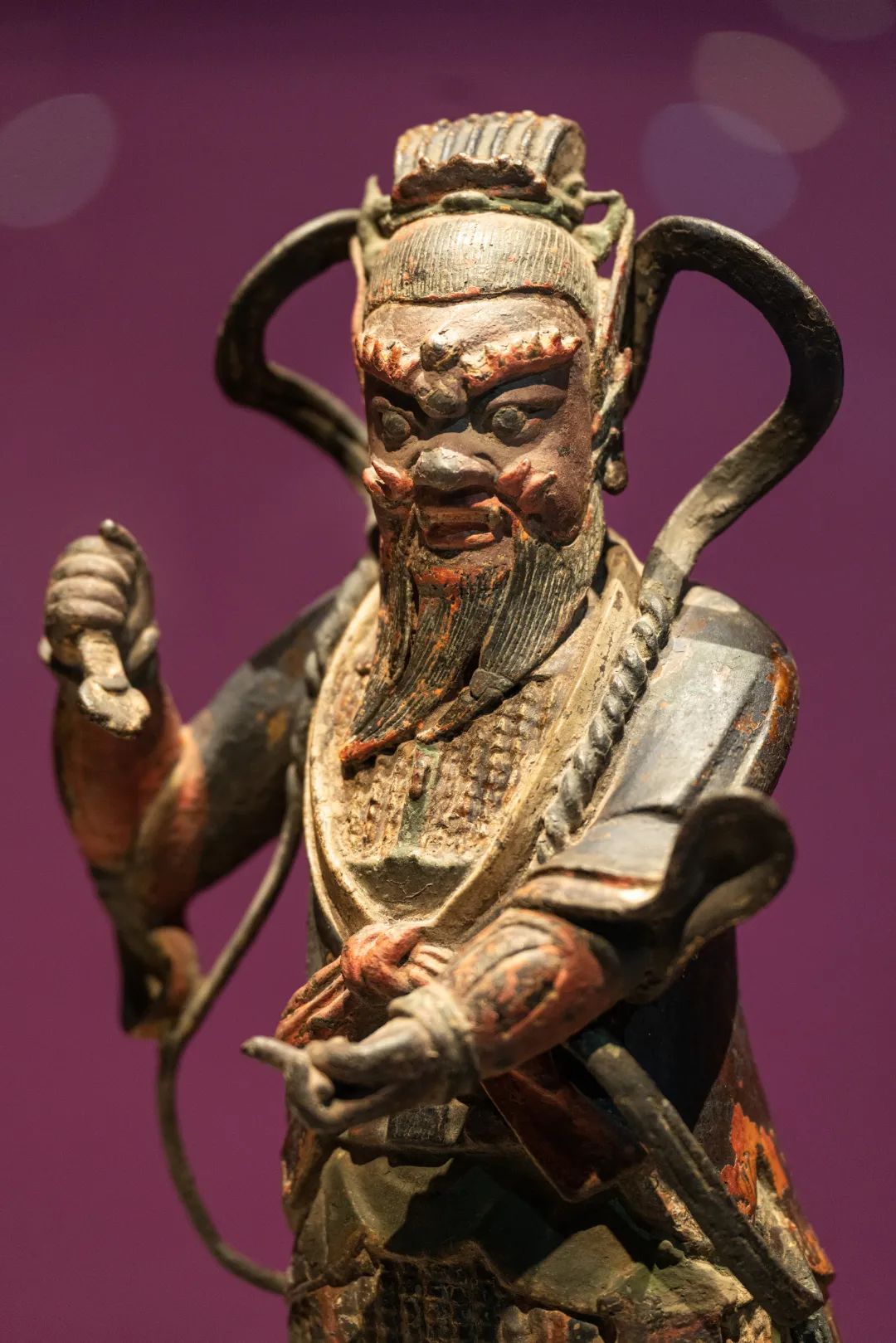 彩绘赵公明铜立像 明 武当博物馆藏