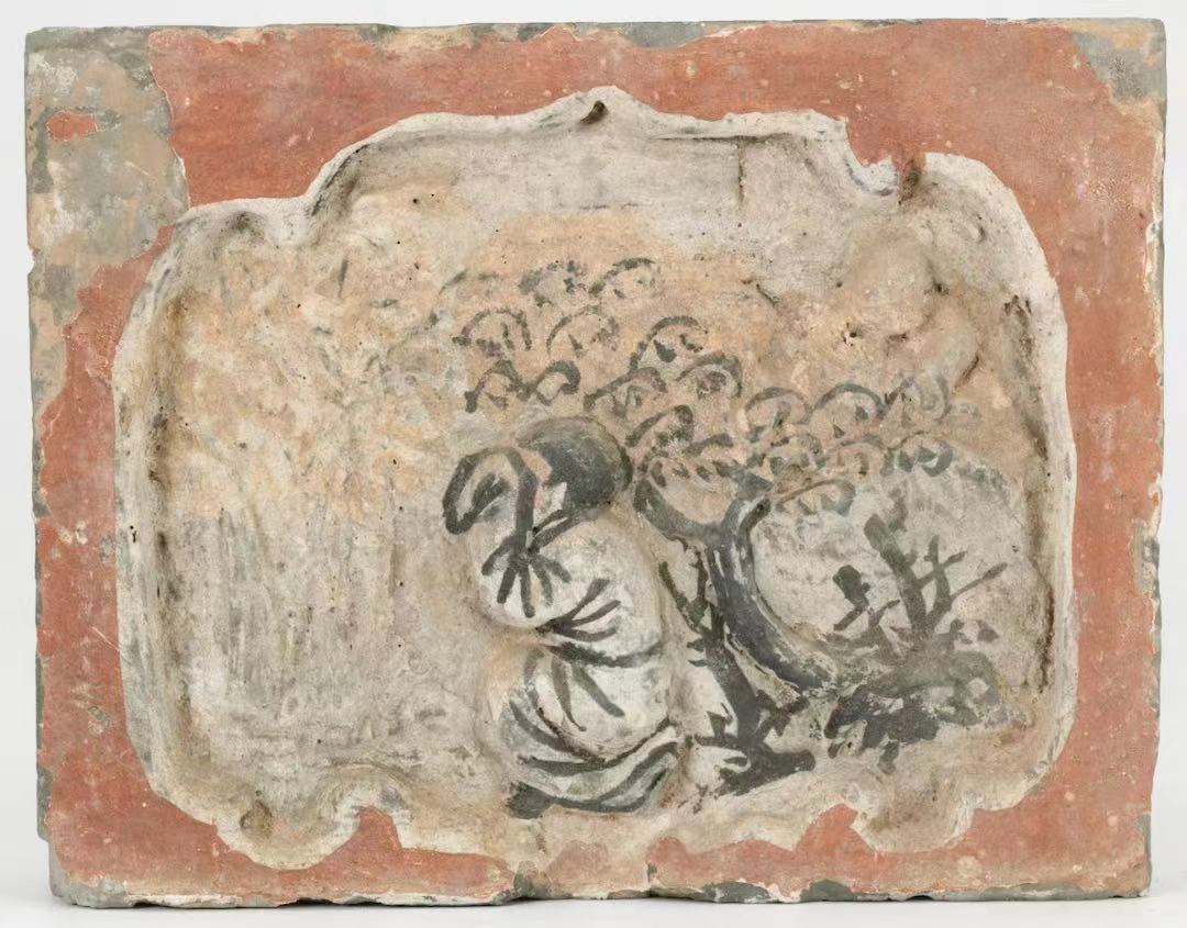 二十四孝——孟宗哭竹生笋砖雕,金代(1115-1234),高18厘米,宽24厘米,厚4.5厘米,1981年山西省新绛县南范庄金墓出土