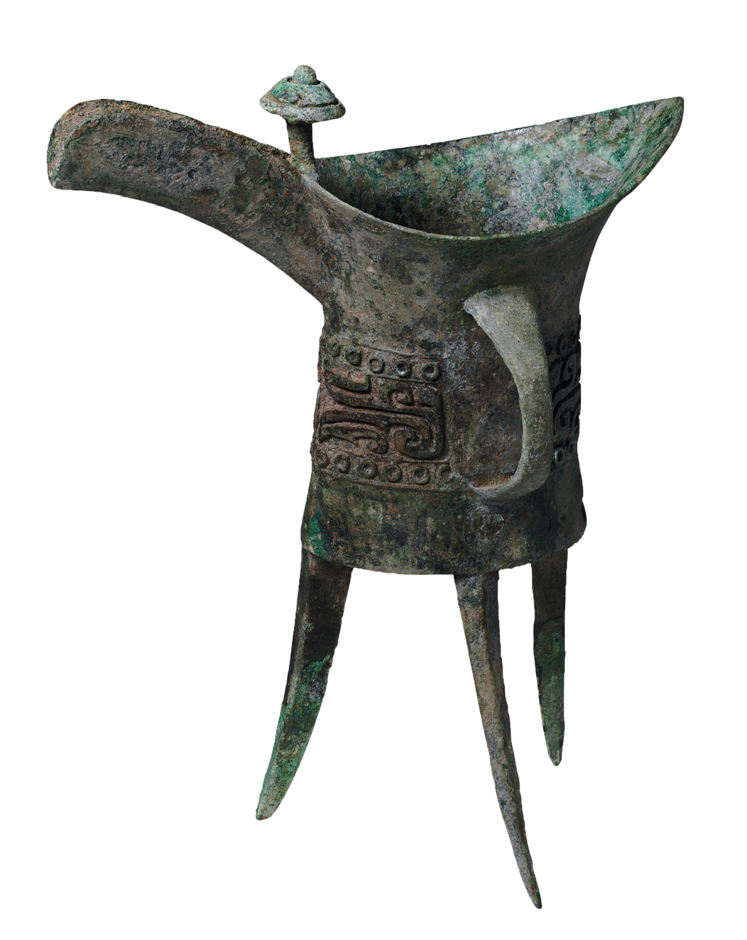 兽面纹单柱爵——饮酒循礼 商代早期 高17.9厘米，长15.8厘米 征集 中国国家博物馆藏
