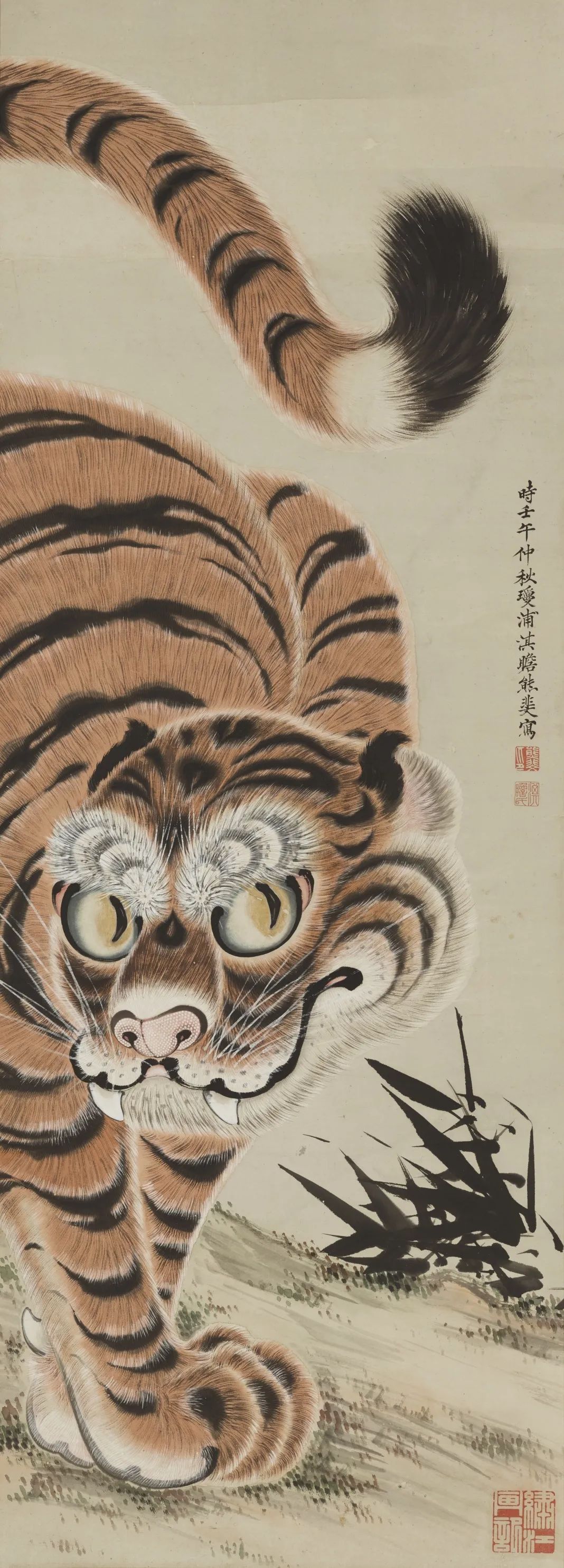 熊斐《虎图》（线上展品） 日本宝历十二年（1762年） 纸本设色 日本九州国立博物馆藏