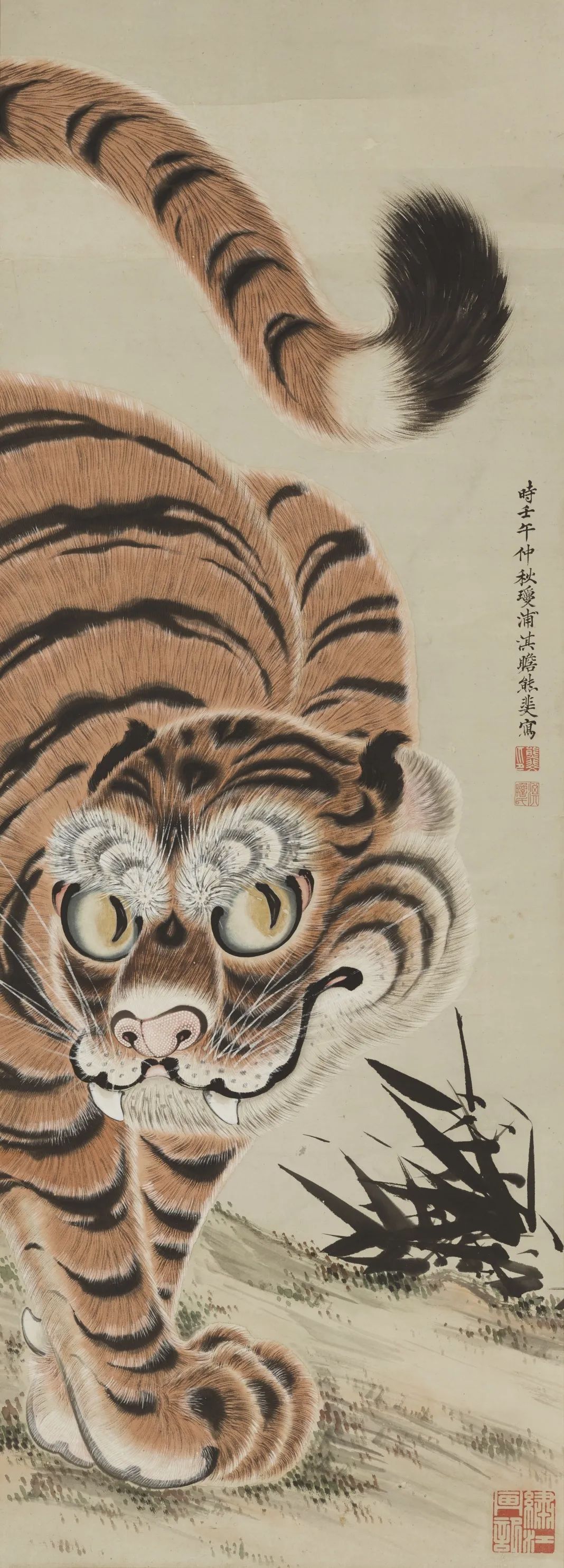 熊斐《虎图》(线上展品) 日本宝历十二年(1762年) 纸本设色 日本九州国立博物馆藏