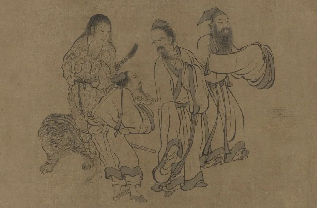 佚名《白描群仙图卷》(局部) 元(1271-1368年) 绢本水墨 上海博物馆藏