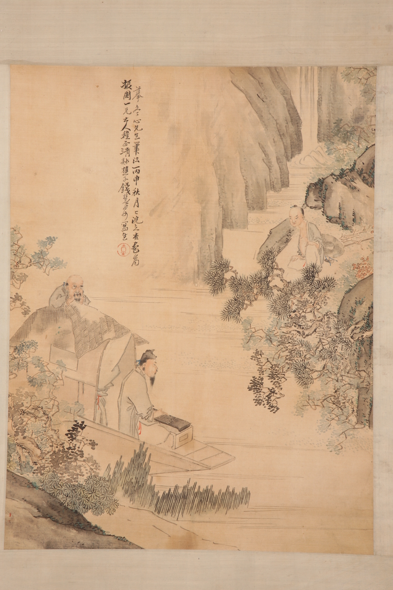 钱慧安 《伯牙鼓琴图轴》 清（1644—1911）山东博物馆 藏