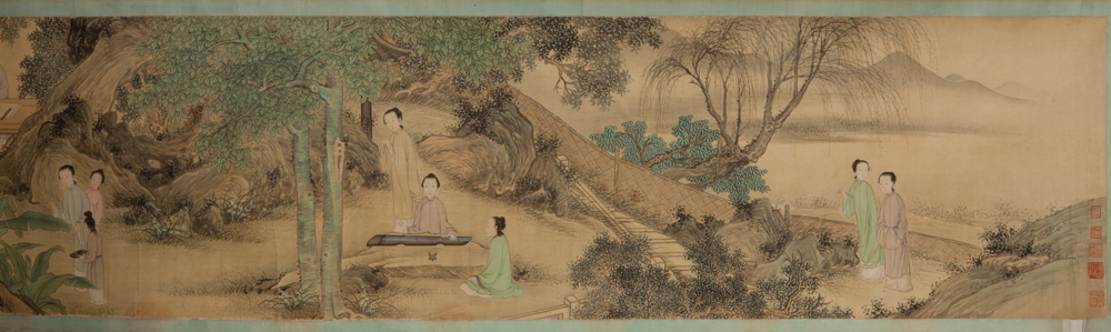 尤诏、汪恭 《随园湖楼请业图卷》 清（1644—1911）苏州博物馆 藏
