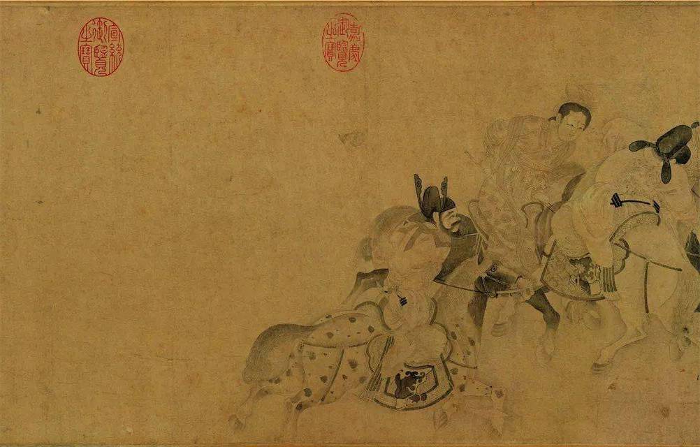 北宋 李公麟(传) 《明皇击球图卷》(局部) 辽宁省博物馆藏