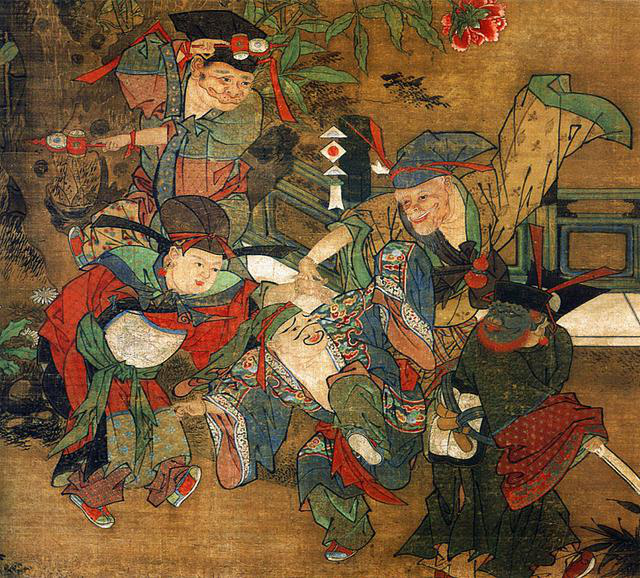 图4传北宋,苏汉臣,《五瑞图》,绢本设色,轴,165.5x102.5cm,台北故宫博物院藏。