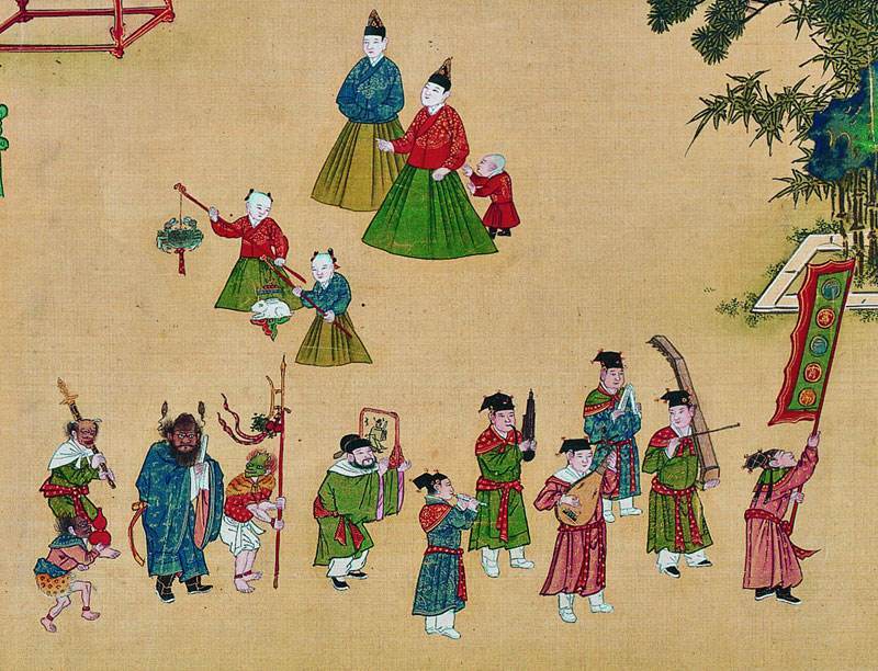 图7 明人,《明宪宗元宵行乐图》(局部),1485,绢本设色,长卷,36.7x960cm,中国国家博物馆藏。