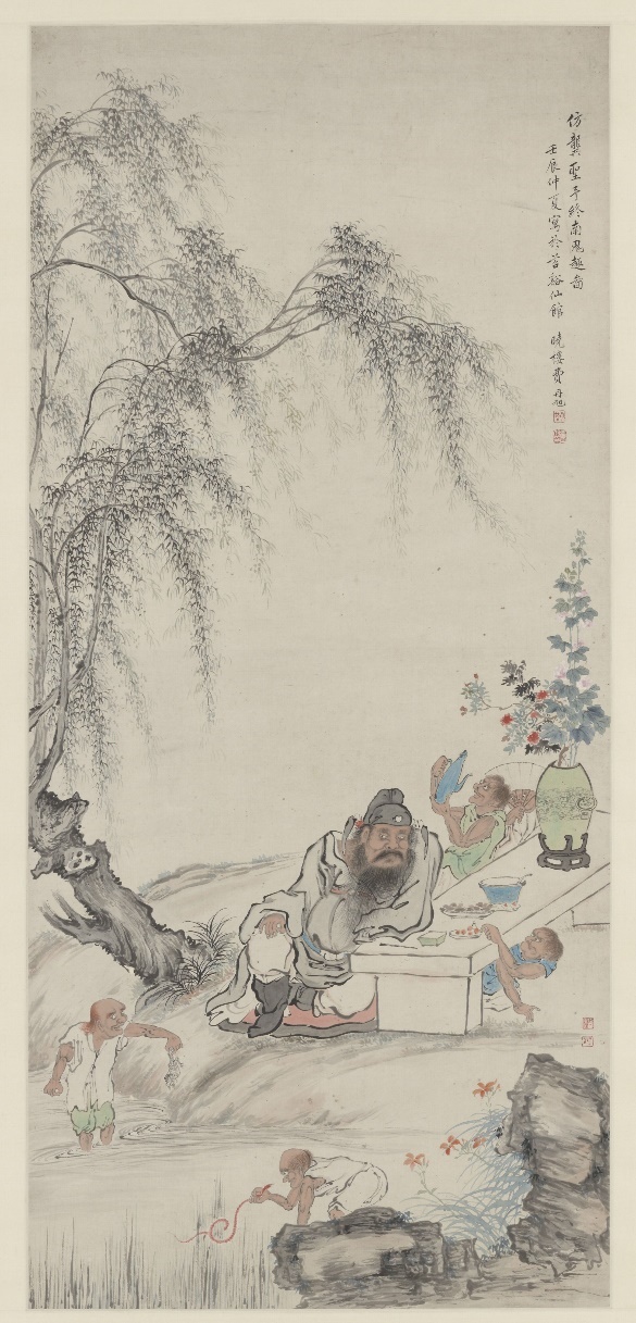 图21 清代,华岩,《午日钟馗》,纸本设色,轴,131.5x63.7cm,台北故宫博物院藏。