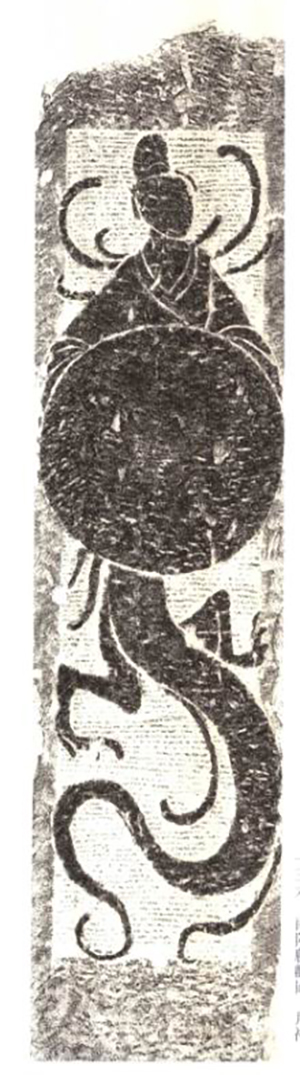 图2 南阳麒麟岗汉墓月神画像石拓片