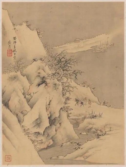陆远(活跃于1650 - 1700)《四季山水图》 清朝康熙年间(1662–1722),册页,纸本水墨