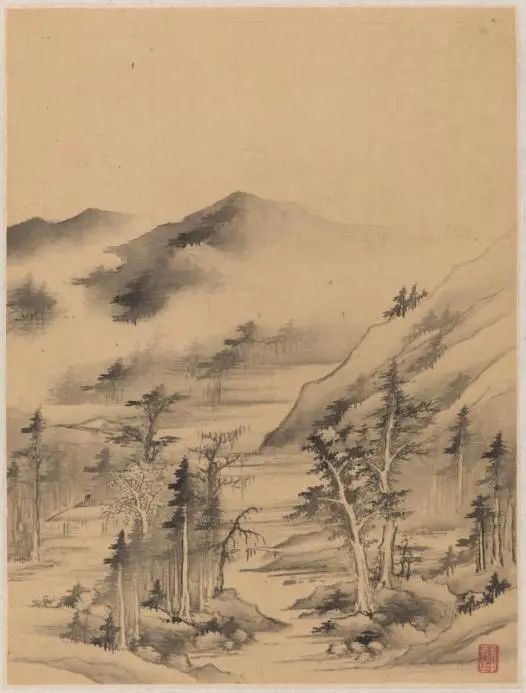 陆远(活跃于1650 - 1700)《四季山水图》 清朝康熙年间(1662–1722),册页,纸本水墨