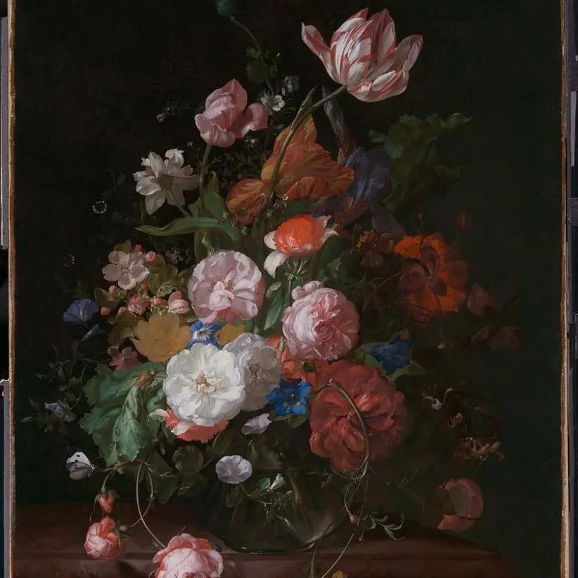 《花卉静物》,蕾切尔·鲁伊斯,荷兰,1709年,布面油画
