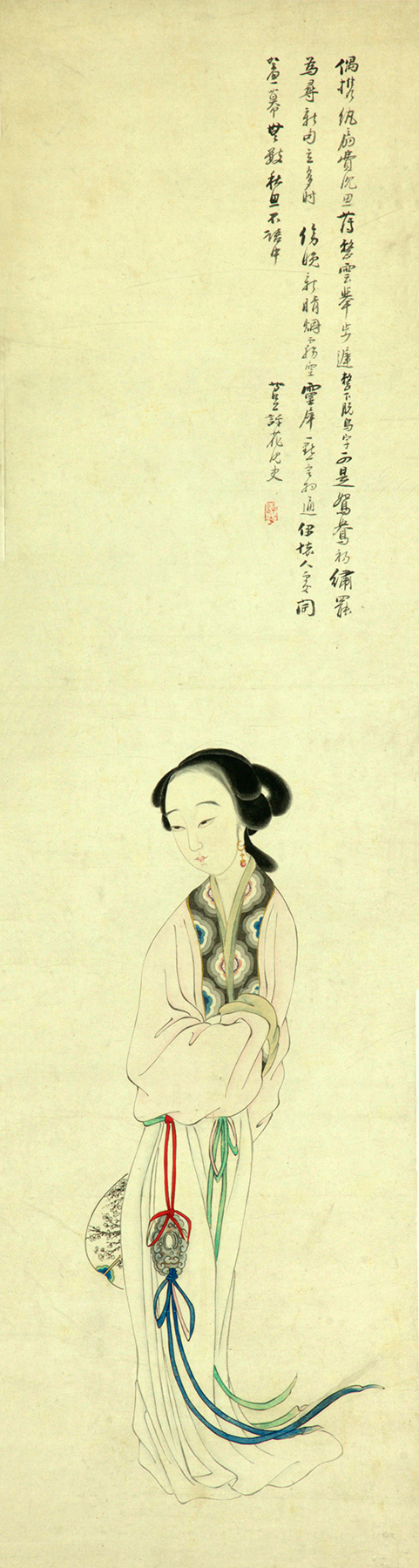 清 沈史 《独立仕女图》(全图)