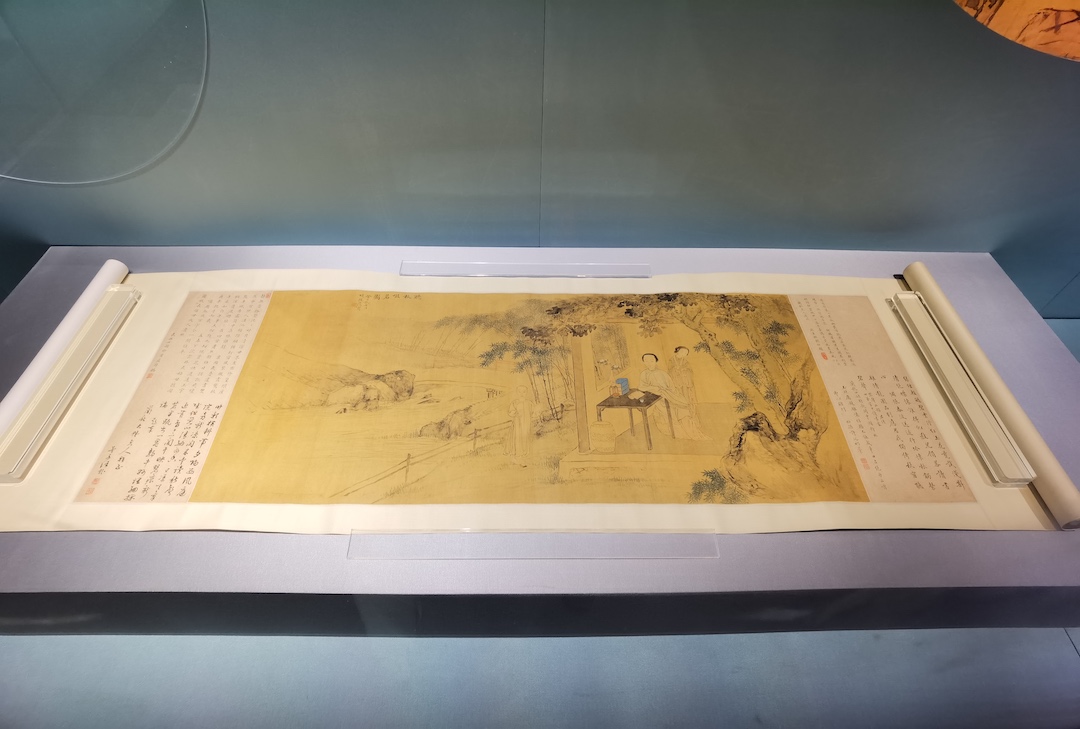 清 费丹旭 《听秋啜茗图》展览现场