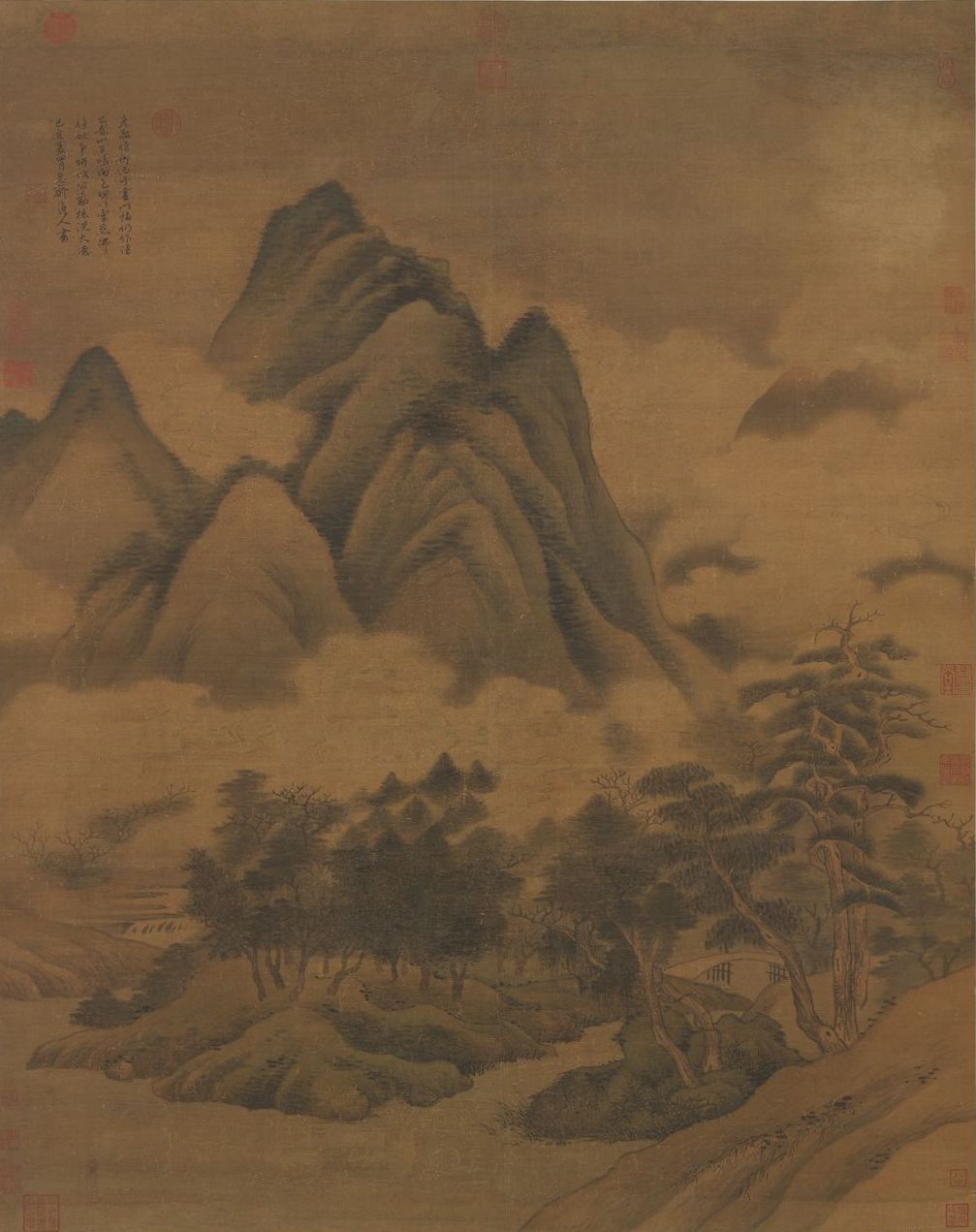 元 高克恭 《画春山晴雨》轴 台北故宫博物院藏