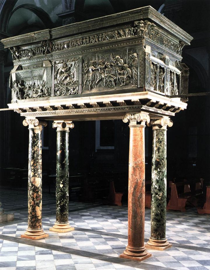 多纳泰罗,《复活讲经坛》,1465年,大理石和青铜器,佛罗伦萨圣洛伦佐教堂