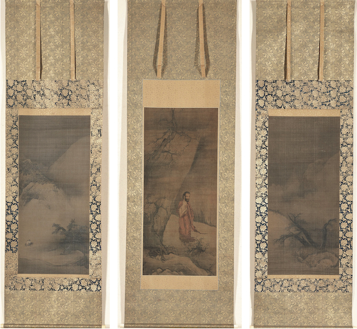 南宋 梁楷《出山释迦、雪景图》三幅对(右幅，南宋-元，13-14世纪)