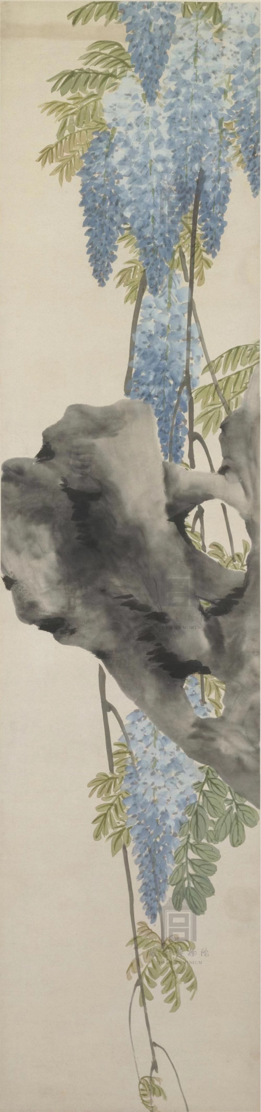 清 任熊 《花卉四条屏〈紫藤轴〉》 故宫博物院藏