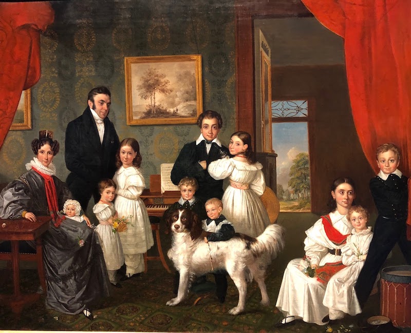 《让·克雷蒂安·鲍德男爵一家》，拉登·萨利赫，1831-1832年，荷兰文化遗产中心藏