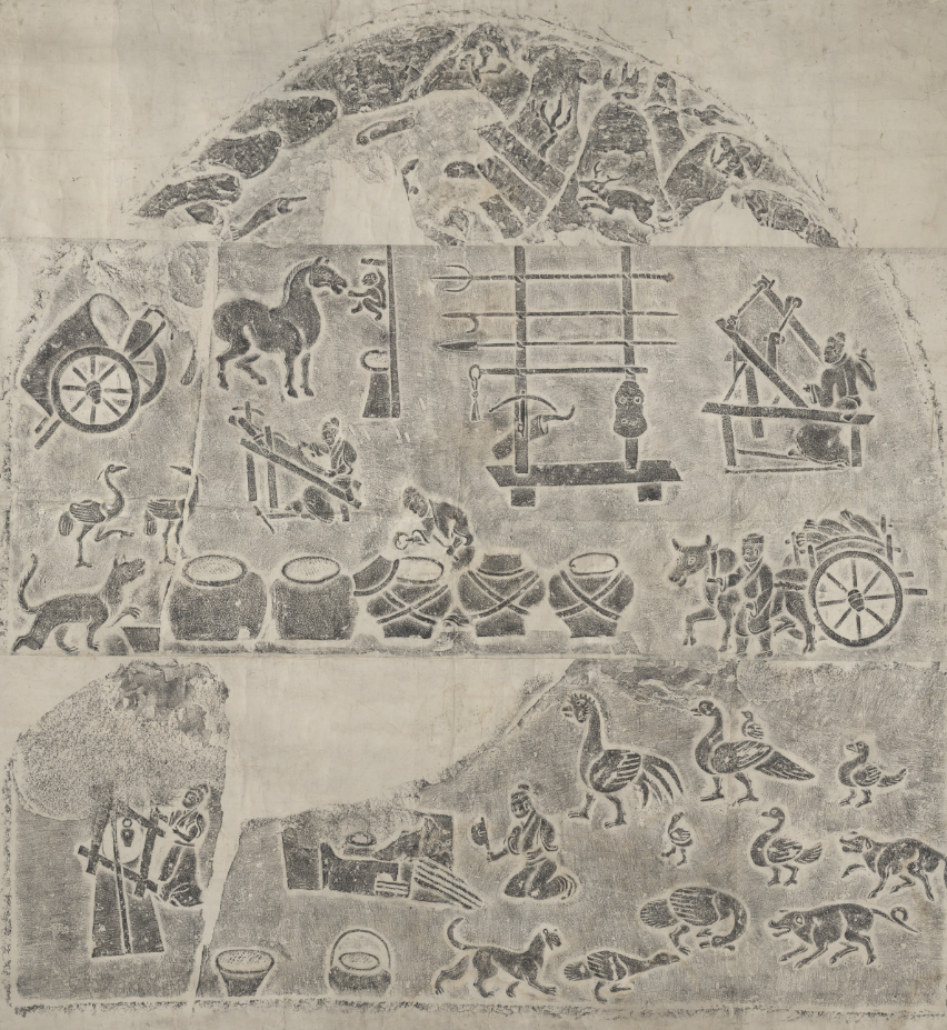 庄园生活画像石 东汉 成都博物馆