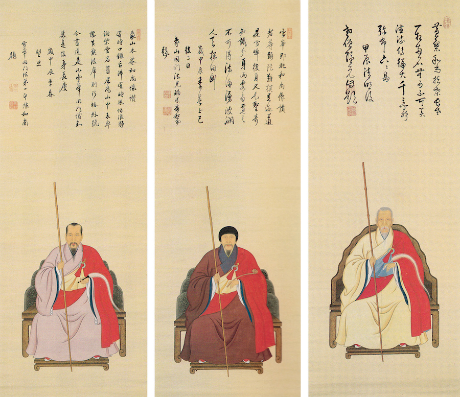 〔图一〕［日］喜多元规《隐元·木庵·即非像》三幅对轴
