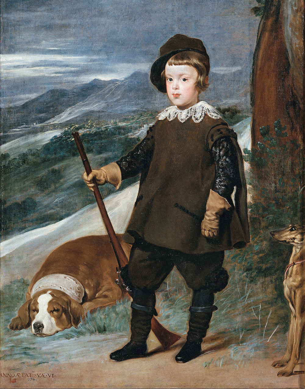 委拉斯开兹笔下陪伴着巴尔达萨 · 卡洛斯王子的猎狗