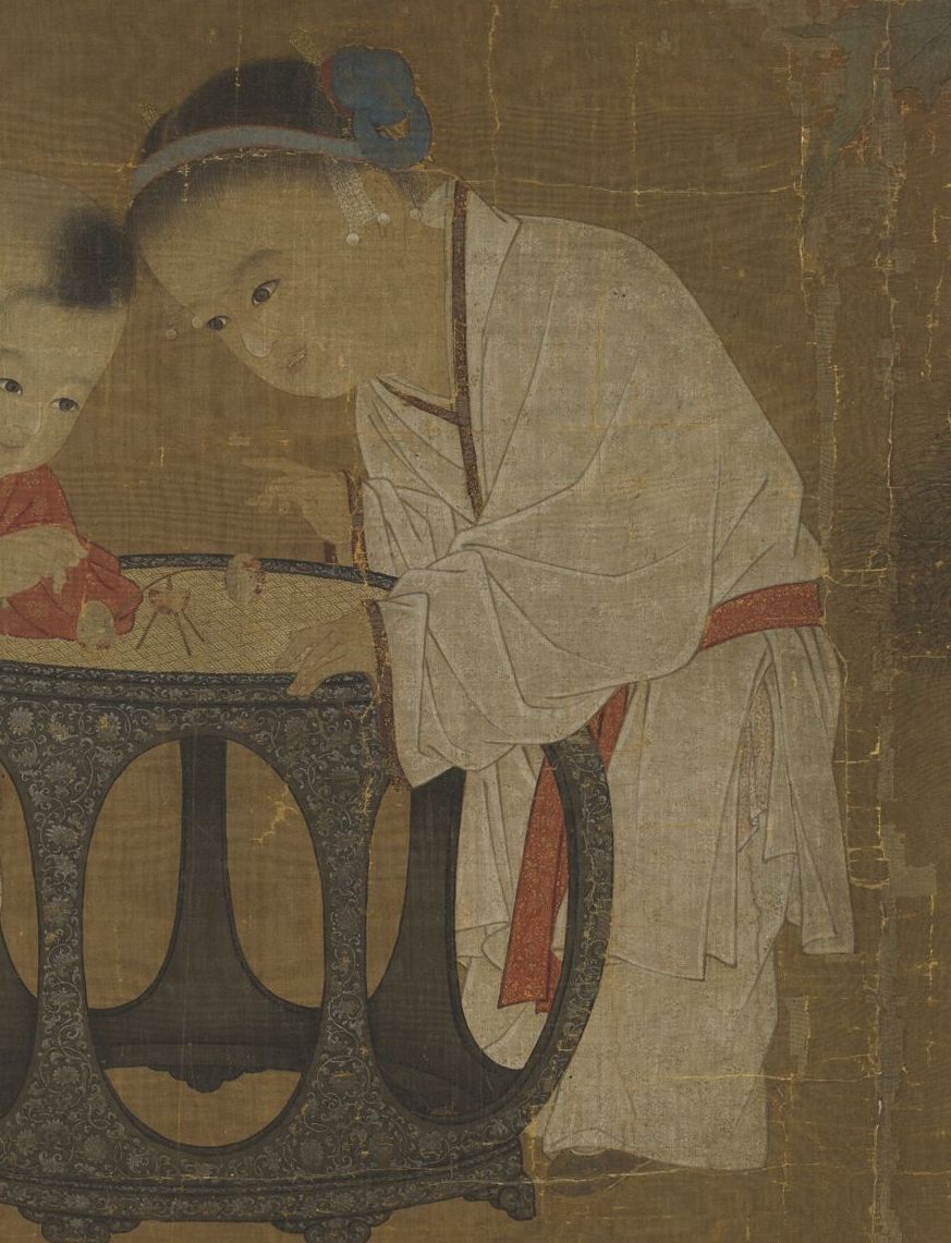 （传）宋 苏汉臣 秋庭戏婴图 轴（局部） 台北故宫博物院藏