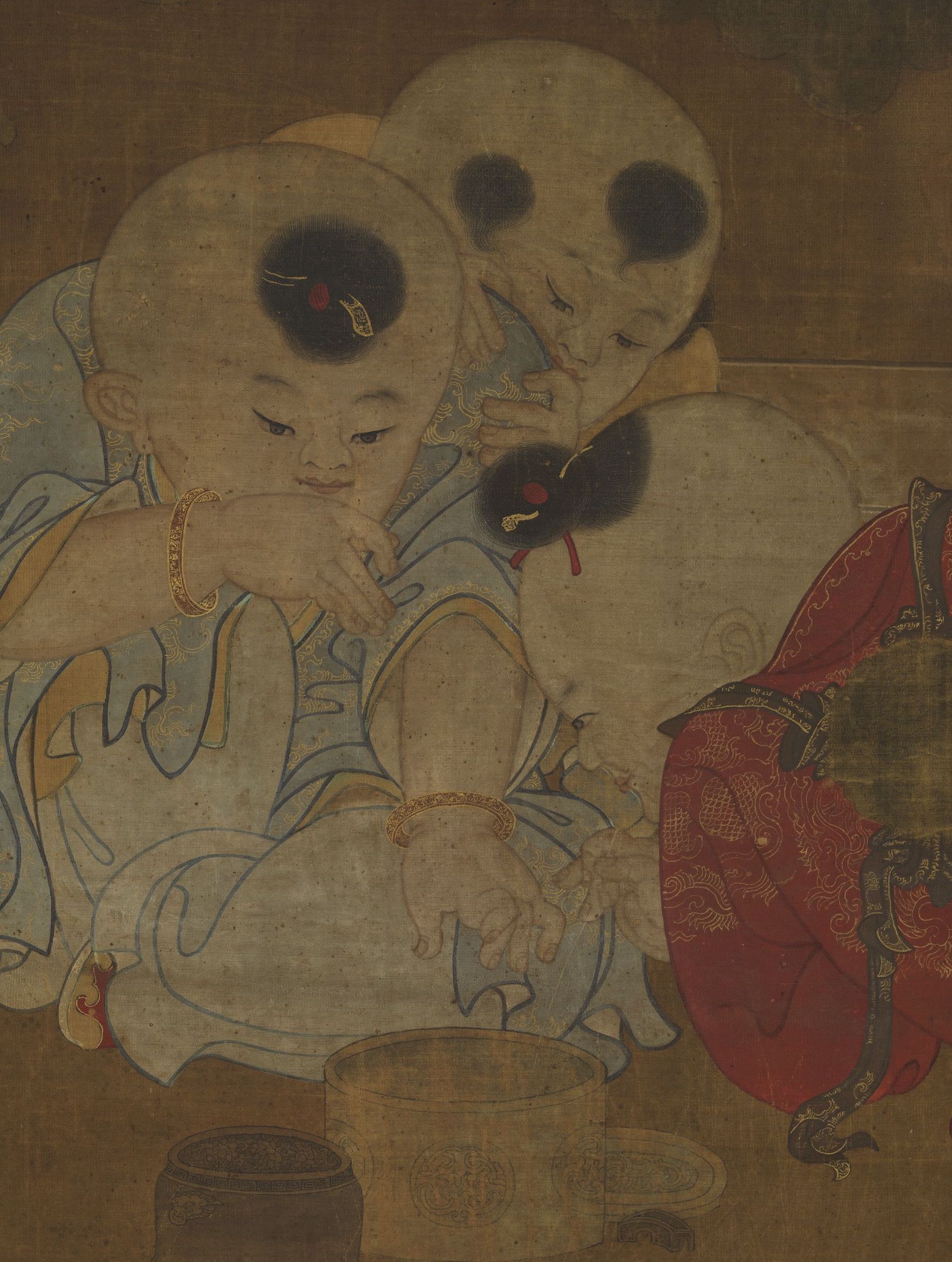 （传）宋 苏汉臣 秋庭戏婴图 轴（局部） 台北故宫博物院藏
