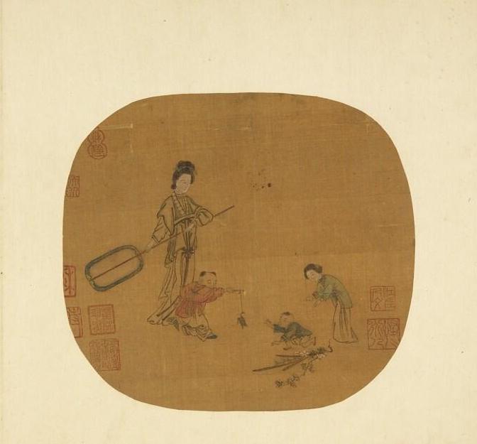 无款 婴戏图 本幅选自台北故宫博物院藏“绘苑琳球册”