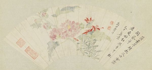 清 恽寿平 画扇面册 蜀葵沃丹 台北故宫博物院藏