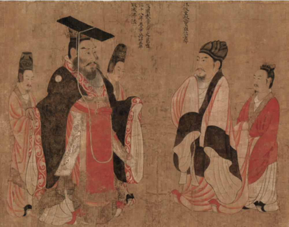 图5(传)阎立本《历代帝王图》局部(陈后主与北周武帝) 唐 美国波士顿美术博物馆藏
