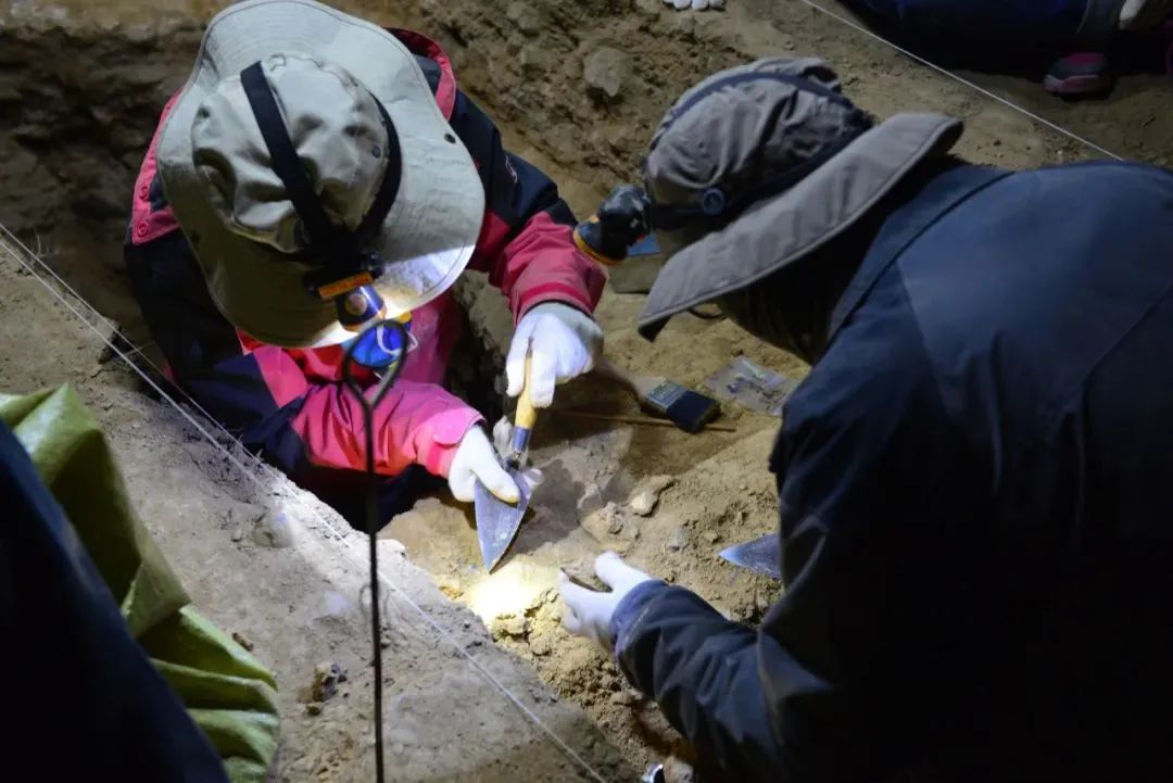 白石崖溶洞遗址发掘现场
