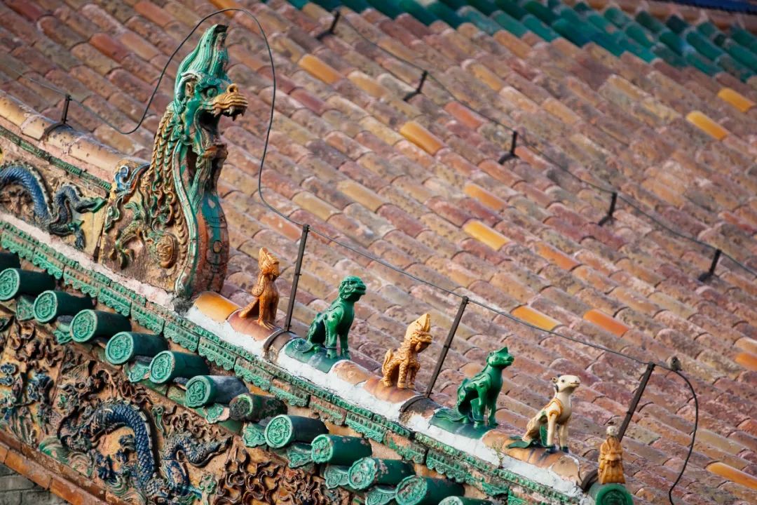 清朝宫殿建筑屋脊上的走兽