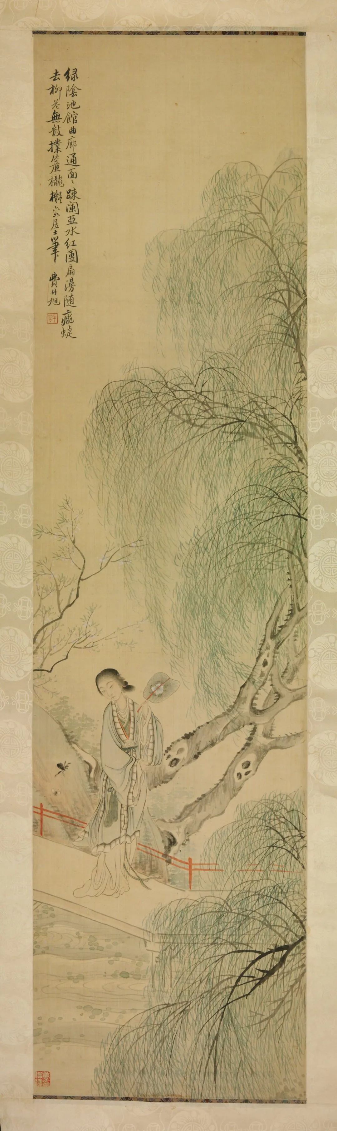 清·费丹旭·四季美女图 绢本设色 126×32厘米×4 湖南省博物馆藏