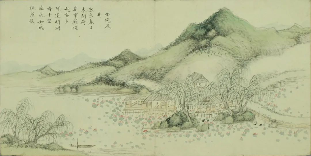 清 董诰 西湖十景画册 浙江省博物馆藏 纸本设色 纵16.3厘米 横32.5厘米