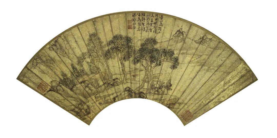 《山水人物图》青绿山水 明 谢时臣