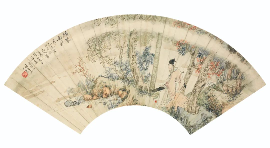 《秋水横琴图》清 顾洛